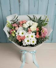 Букет цветов из:  Розы, Лизиантусы и Хризантемы #REPLACE_PRED# Красный Яр Самарская область