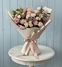 Букет цветов из:  Розы и Лизиантусы в Красный Яр Самарская область