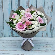 Букет цветов из:  Герберы, Альстромерии и Хризантемы в Красный Яр Самарская область