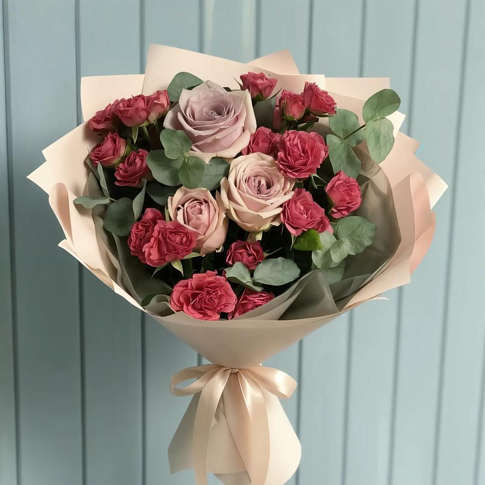 Букет цветов из: Гвоздики и Розы в Красный Яр Самарская область