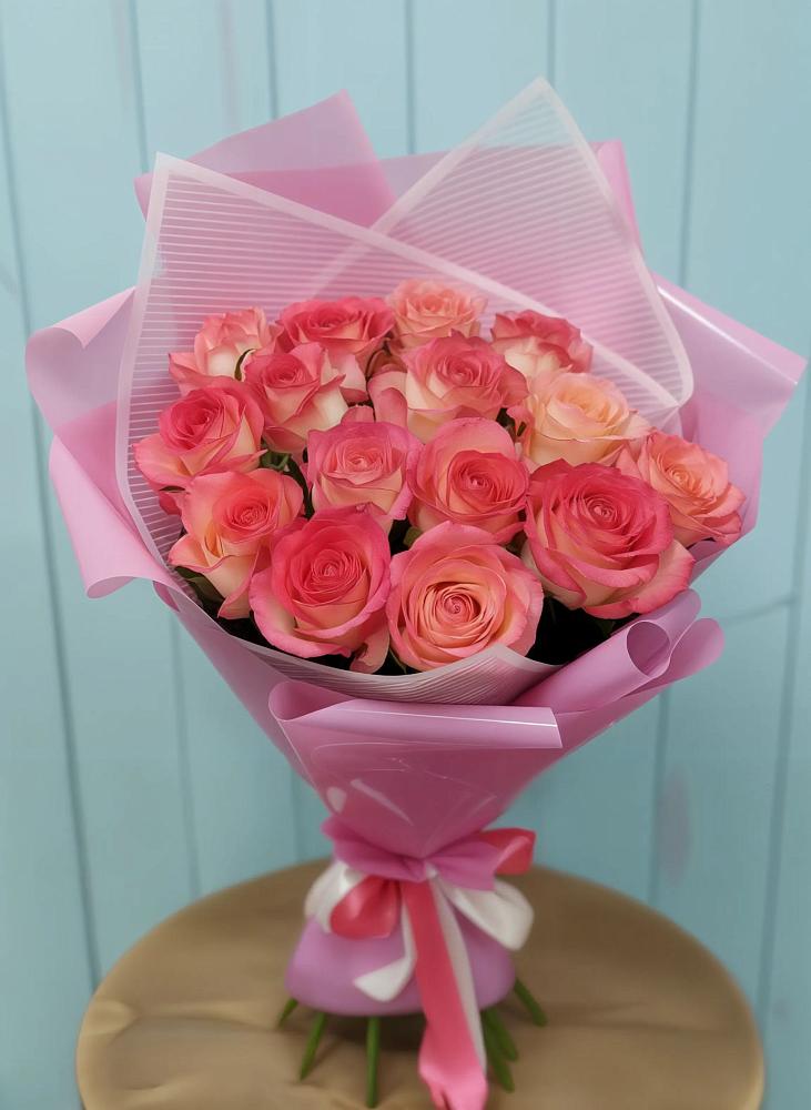 Букет 15 Розовых роз Равель в Красный Яр Самарская область