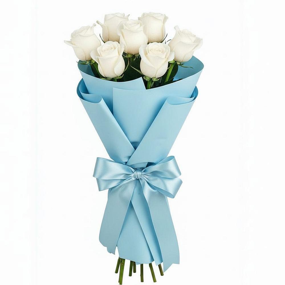 Букет 7 белых роз Проуд в Красный Яр Самарская область