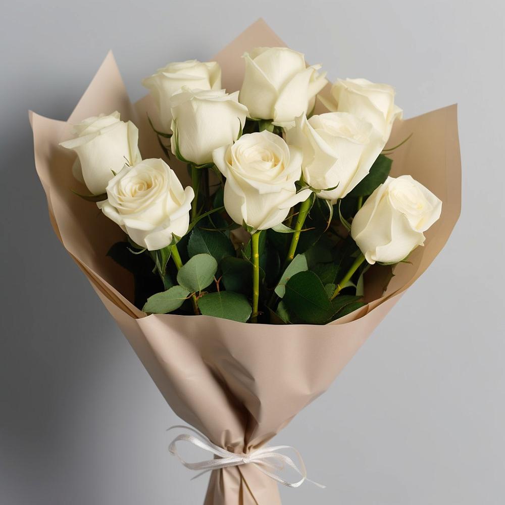 Букет 9 Белых роз Эдлесс Лав в Красный Яр Самарская область