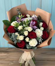 Букет цветов из:  Розы и Альстромерии в Красный Яр Самарская область