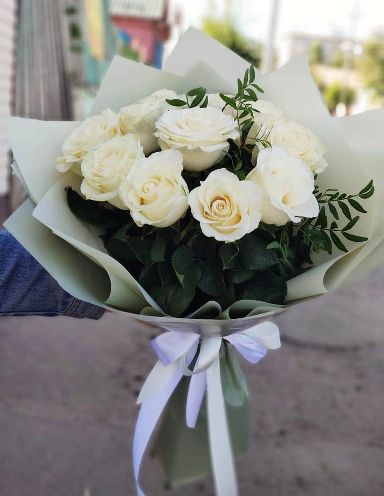 Букет Белые розы Проуд в Красный Яр Самарская область