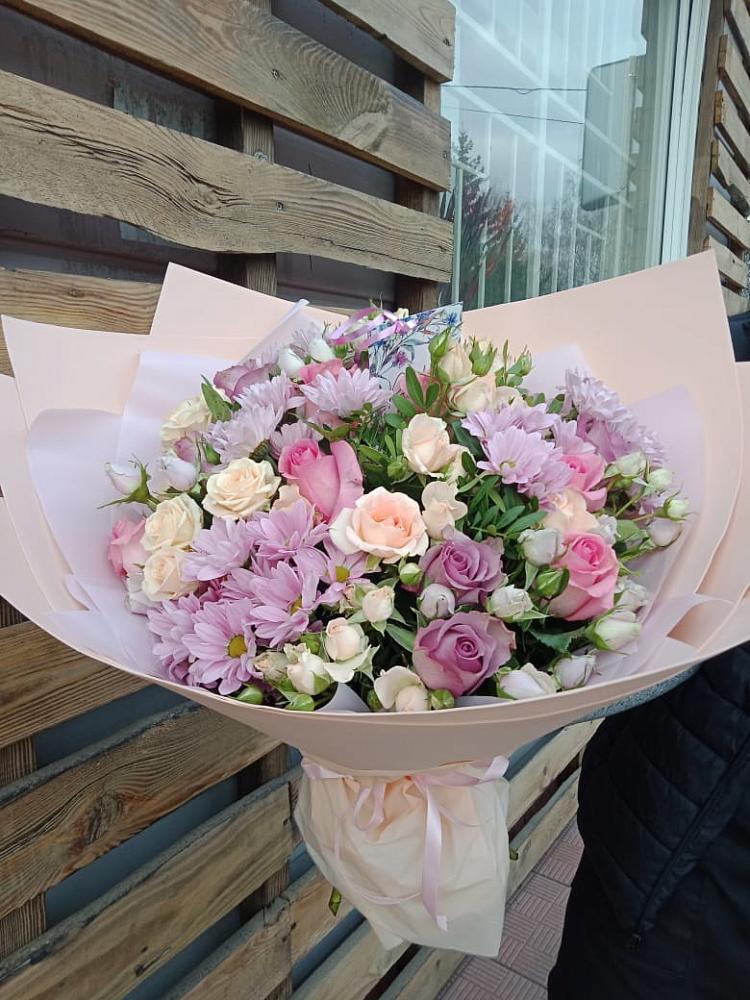 Букет цветов из: Розы и Хризантемы в Красный Яр Самарская область