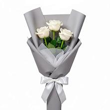 Букет 3 белые розы #REPLACE_PRED# Красный Яр Самарская область