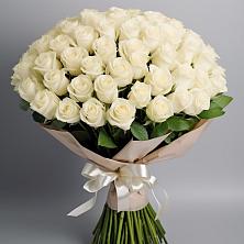 Букет 101 беля роза Белоснежка в Красный Яр Самарская область