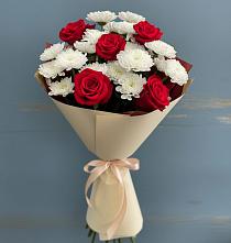 Букет цветов из:  Розы и Хризантемы в Красный Яр Самарская область