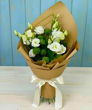 Букет цветов из:  Хризантемы и Лизиантусы #REPLACE_PRED# Красный Яр Самарская область