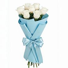 Букет 7 белых роз Проуд в Красный Яр Самарская область