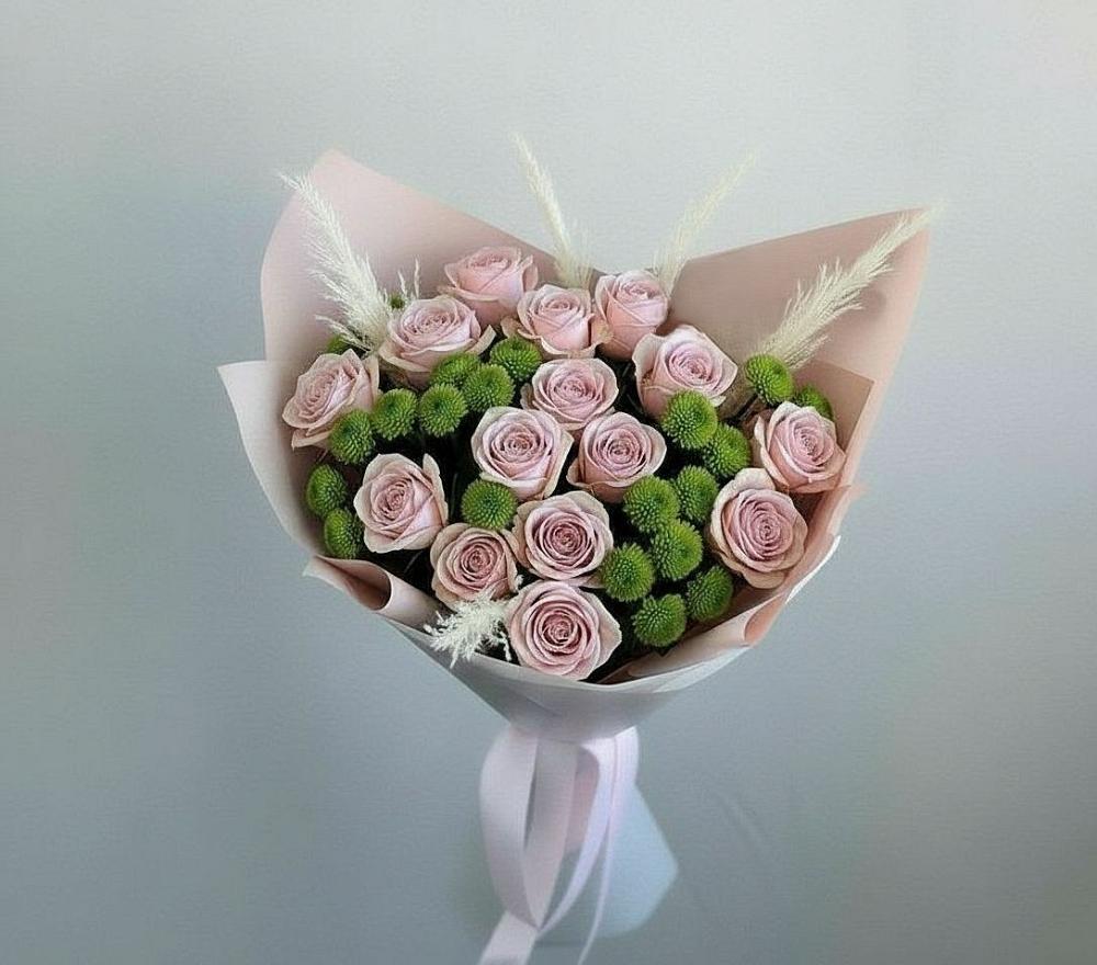 Букет цветов из: Розы и Хризантемы в Красный Яр Самарская область