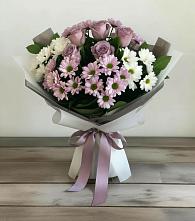 Букет цветов из:  Хризантемы и Розы в Красный Яр Самарская область