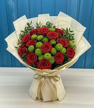 Букет цветов из:  Розы и Хризантемы в Красный Яр Самарская область