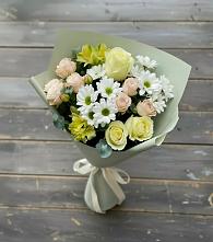 Букет цветов из:  Альстромерии, Розы и Хризантемы в Красный Яр Самарская область