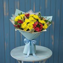 Букет цветов из:  Альстромерии и Хризантемы #REPLACE_PRED# Красный Яр Самарская область