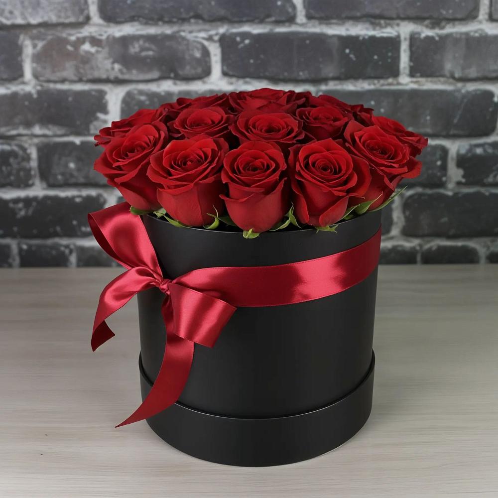 Цветочная композиция из Розы в шляпной коробке в Красный Яр Самарская область